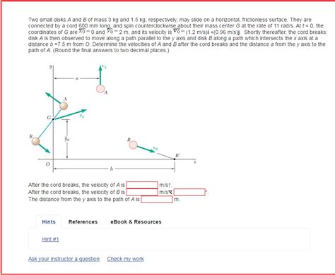 Solved Two Small Disks A And B Of Mass 3 Kg And 1 5 Kg