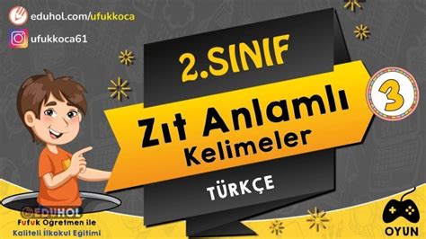 S N F Z T Anlaml Kelimele Eduhol Etkinlik Ndir Oyun Oyna