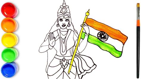 How To Draw Bharat Mata Bharat Mata Drawing Youtube