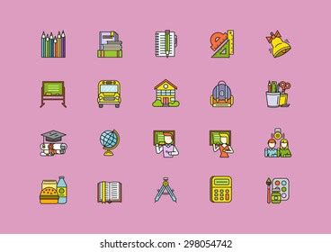 Korean Ethnic Symbols Rgb Color Icons Stock Vector Royalty Free