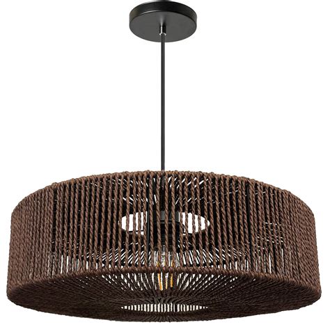 Lampa Wisząca Boho Naturalna Brązowa Jutowa App1295 1Cp Toolight