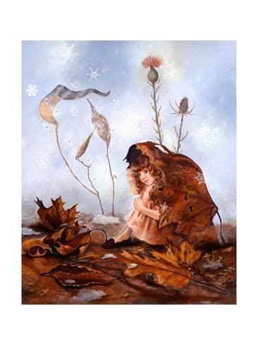 Thumbelina In Leaves Giclee Print Judy Mastrangelo Art