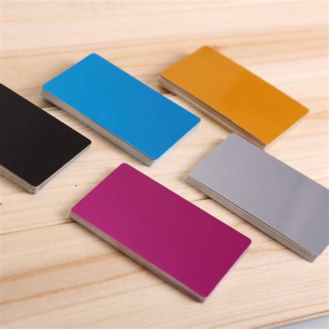 One Color 100pcs Blank Metal Business Cards Aluminum Sheet Laser Mark