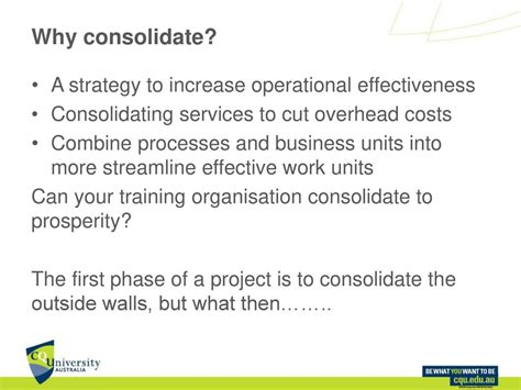 growth  consolidation