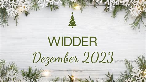 Widder Dezember 2023 Eine Entscheidung bringt Veränderung YouTube