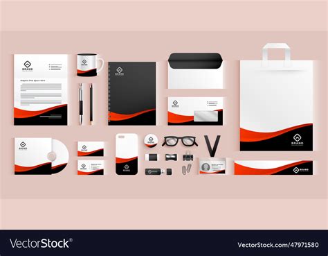 Modern business stationery set template Royalty Free Vector