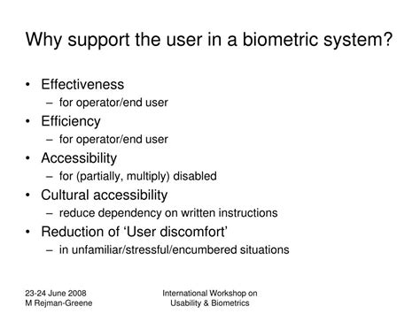 PPT - Usability Standards for Biometric Systems: Options, Opportunities ... 