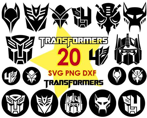 Transformer SVG Faces, Transformer Silhouette Svg, Digital D | Inspire Uplift