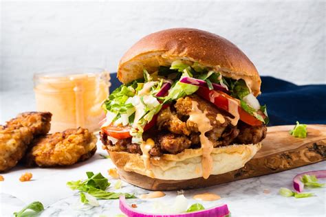 Buttermilk Fried Chicken Burger - Cooking with Carbs