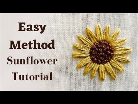 Sunflower Easy Tutorial Embroidery By Afeei Diy Easy Embroidery