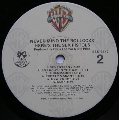 God Save The Sex Pistols Never Mind The Bollocks Usa Fifth Pressing