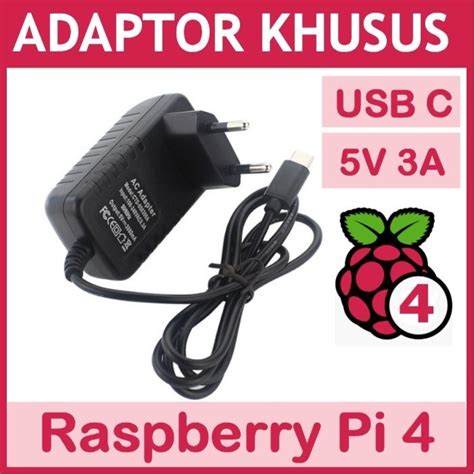 Jual Adaptor Power Supply 5v 3a Usb Type C For Raspberry Pi 4 Model B Indonesiashopee Indonesia