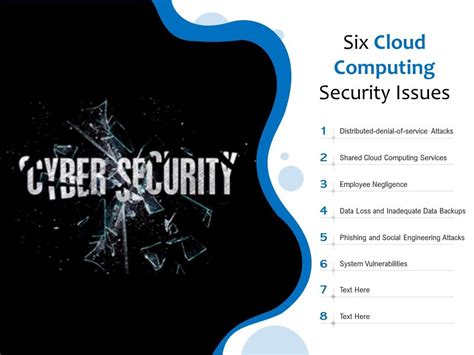 Six Cloud Computing Security Issues Powerpoint Slides Diagrams