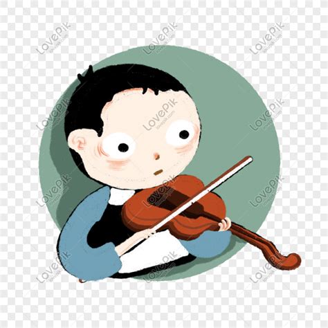 Cartoon Kids Playing Violin Illustration, Brown, Child, Child Violin ...