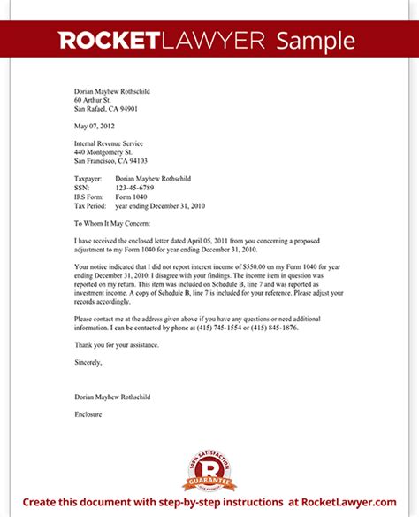 Cp2000 Response Letter Template ~ Resume Letter