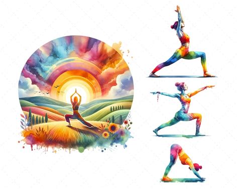 Yoga Healing Watercolor Clipart Mega Bundle Chakra Sublimation Png