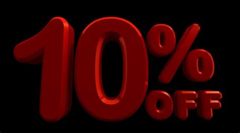 Premium Photo 3d Rendering Of 10 Percent Off In Black