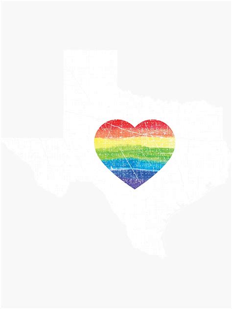 Texas Gay Pride Heart Rainbow Flag LGBT Month Lesbian Bisexual Sticker For Sale By Matt76c