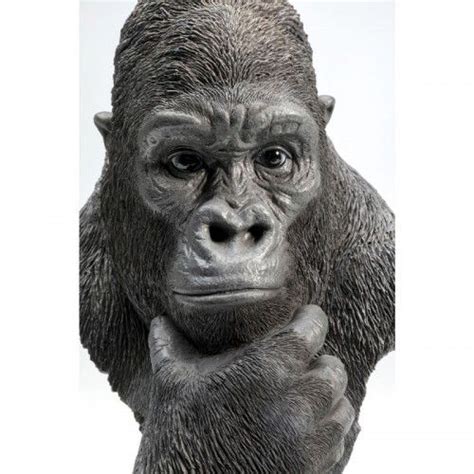 Statue tête de gorille pensant noir GORILLA Kare Design 52872 Loft