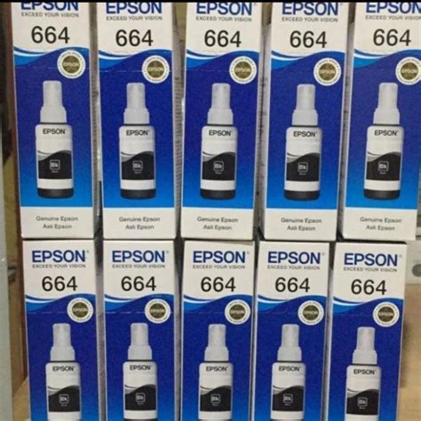 Tinta Epson T664 T6641 664 6641 Hitam Black Cartridge Original Ori