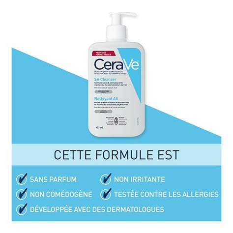 CeraVe SA Gel Nettoyant Anti Rugosités Peau Sèche et Rugueuse 473ml