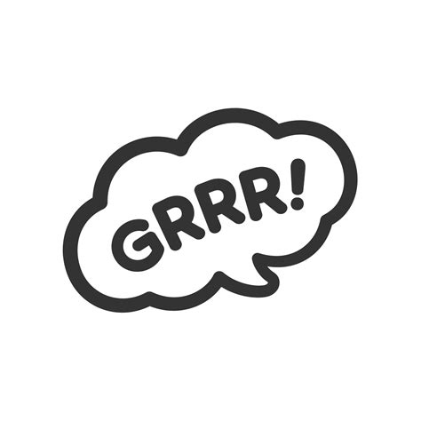 Grrr text in a speech bubble balloon clipart. Cartoon comics angry dog ...