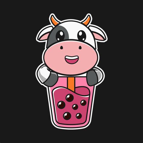 Cute Cow Strawberry Bubble Tea Bubble Tea Cute Cow Strawberry