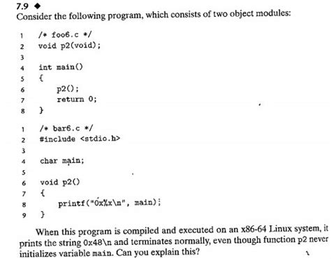 Solved Consider The Following Program Which Consists Of Two Chegg