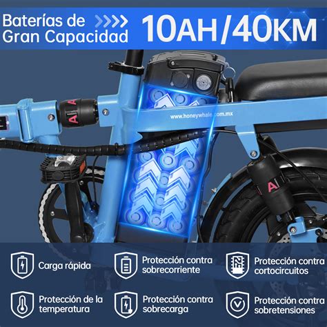 Bicicleta Eléctrica Plegable Honey Whale S6 Pro Azul