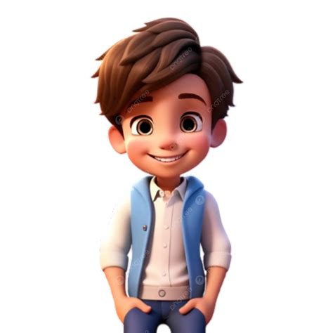 Full Show Of 3d Cute Smiling Cartoon Boy, Cute Clipart, Cartoon Clipart ...