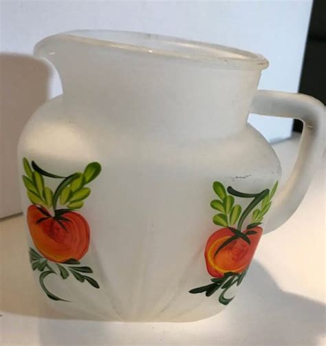 Antique Water Pitcher Vintage Glass Hand Painted - Etsy