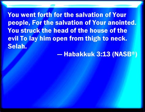 Habakkuk 3 13 You Went Forth For The Salvation Of Your People Even For