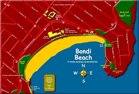 Bondi beach map - Bondi beach map sydney (Australia)