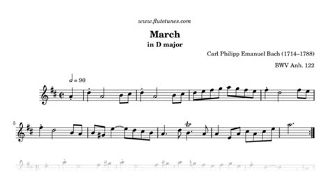 March In D Major From Notebook For Anna Magdalena Bach C P E Bach