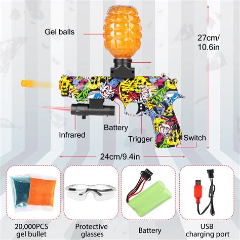 Buy Gel Blaster Gun JFIEEI Full Auto Gel Ball Blaster With 10000 Gel