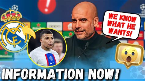 LAST MINUTE MBAPPE DOESN T WANT THE REAL MADRID GUARDIOLA SURPRISED