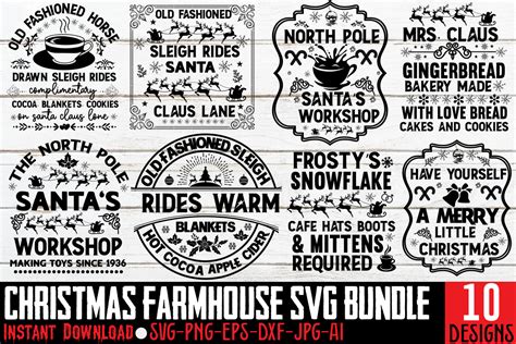 Christmas Farmhouse Svg Bundle Graphic By Simacrafts · Creative Fabrica