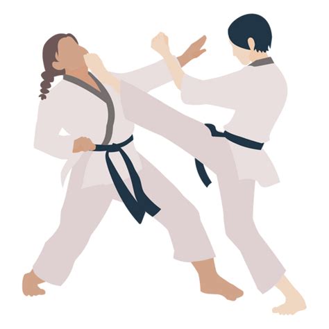 Diseño Png Y Svg De Gente De Práctica De Pose De Lucha De Karate Para