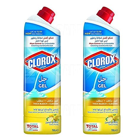 Clorox Gel Thick Bleach Cleaner Lemon 750ml Pack Of 2 3ard