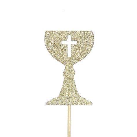 First Holy Communion Cupcake Toppers Glitter Cross Jesus Etsy