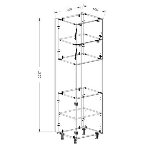 Шкаф-пенал для духовки Grade Бергамо, 60 х 214 х 60 см купите по низкой ...