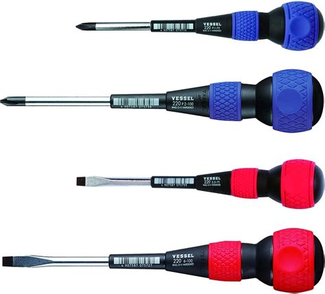 Vessel 2204cs Ball Grip Screwdriver Set Uk Diy And Tools