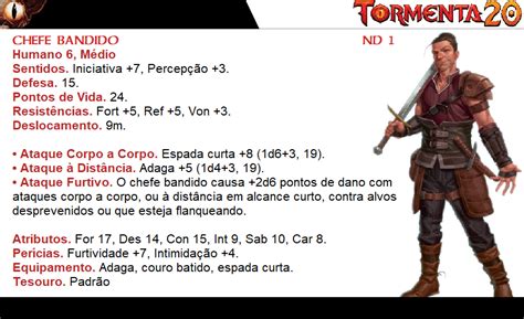 Bandido Chefe Rpg Ficha Rpg Ficha De Personagem