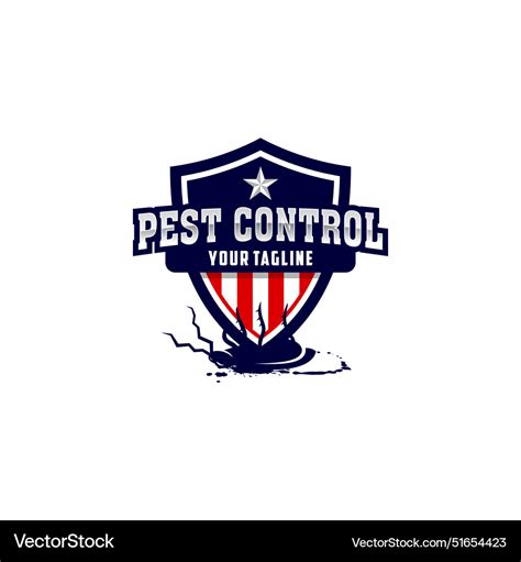 Safety pest control logo design Royalty Free Vector Image