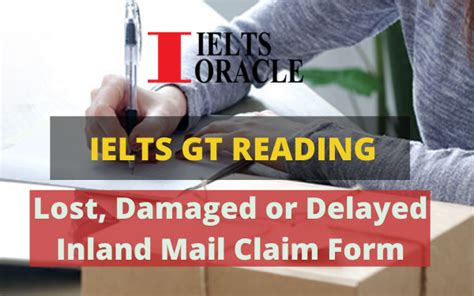 Ielts GT Reading Lost Damaged Or Delayed Inland Mail Claim Form Best