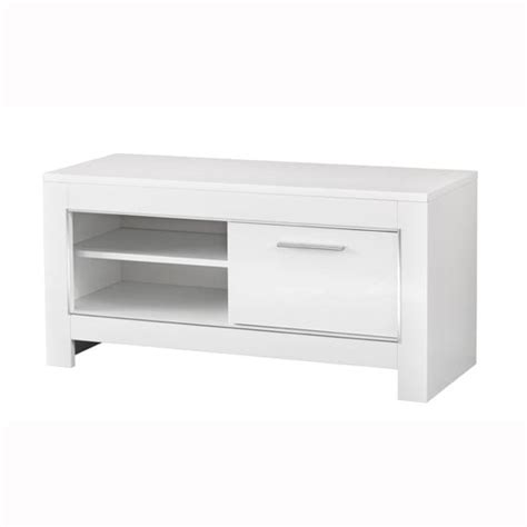 Lorenz Small TV Stand In White High Gloss With 1 Door | Furniture in ...