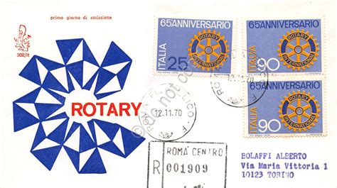 Italia FDC Venetia Italia Repubblica 1970 Anniversario Rotary