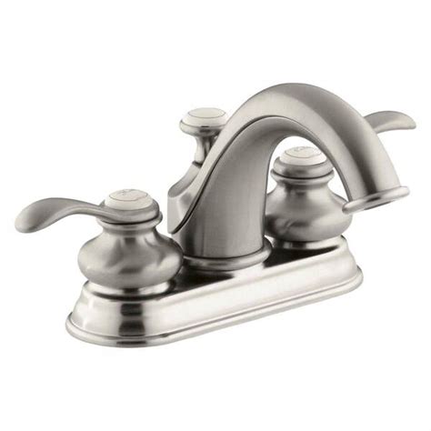 Kohler Fairfax 4 In Centerset 2 Handle Low Arc Water Saving Bathroom Faucet In Vibrant Brushed