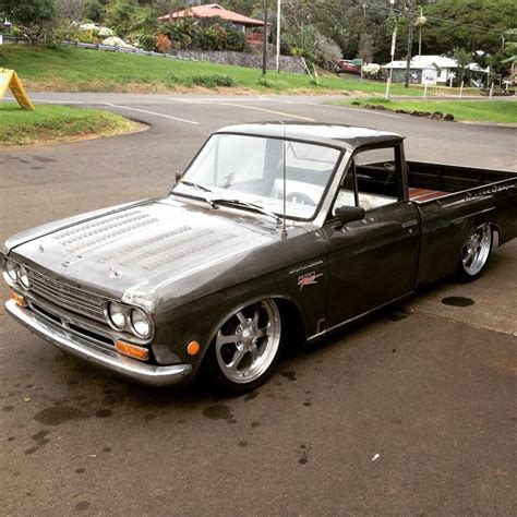 Bagged Trucks Lowered Trucks Mini Trucks Cool Trucks Datsun Pickup