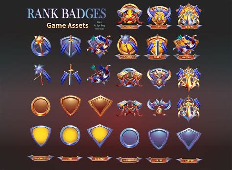 Rank Badges Game Assets 03 By Dionartworks Codester